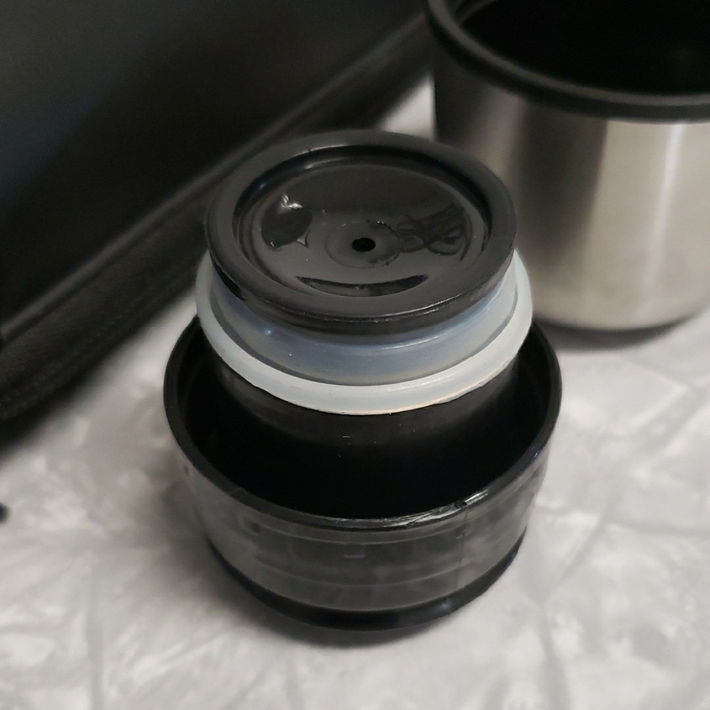 Silver Stainless Steel Thermos with Black Carrying Case - Picture 3 of 5
